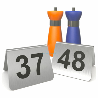 Tischnummern, Restaurant-Platznummernschild aus Edelstahl, doppelseitiges  Tischnummern-Tischschild, digitale Restaurantkarte, 50 x 50 mm (Color 