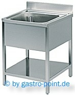 Edelstahl - Spltisch 650x700x850mm mit 1 Becken