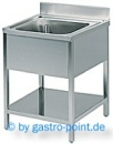 Edelstahl - Spltisch 700x700x850mm mit 1 Becken