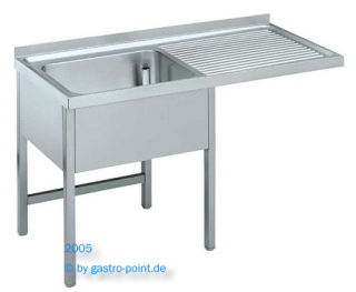 Edelstahl - Splcenter 1200x600x850mm mit 1 Becken