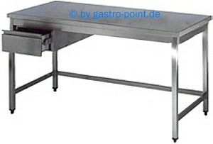 Edelstahl - Arbeitstisch mit Schublade 1500x600x850mm