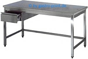 Edelstahl - Arbeitstisch mit Schublade 2200x600x850mm