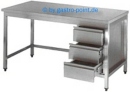 Edelstahl - Tisch mit Schubladen 2200x700x850mm