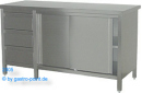 Arbeitsschrank aus Edelstahl 1800x600x850mm
