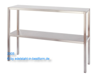 Edelstahl - Aufsatzbord 2-etagig 400x200mm