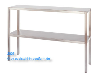 Edelstahl - Aufsatzbord 2-etagig 1200x400mm