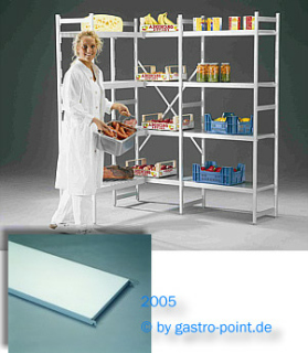 Aluminiumregal mit 4 geschlossenen Auflagen 600x400x1800mm